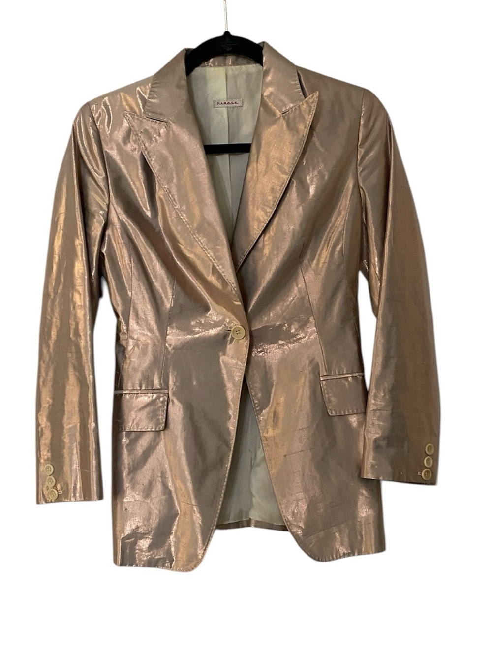P.A.R.O.S.H Metallic Shimmery Rose Blazer Jacket - Women